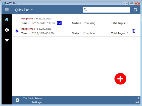 Screenshot of FAX852 Plus